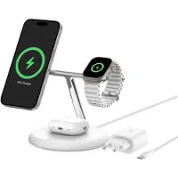 Belkin Wiz023vfwh 3 In 1 Qi2 15w Wireless Charger Argenté