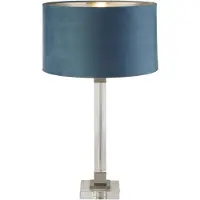 Searchlight Lampe de table design Scarborough or avec nuance bleue