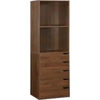 Sweeek Module Dressing Avec 5 Tiroirs Et 2 Étagères, Noyer