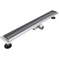 FortiFura Galeria Caniveau de douche - 100cm - grille à carreler - avec bride de sol - Gunmetal SW679912/SW1075313