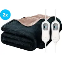 Auronic Couverture électrique - Duo Pack - Couverture chauffante - 1 personne - 3 niveaux de chaleur - 160x120cm - Anthracite