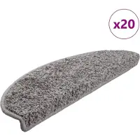 vidaXL Tapis d'escalier 20 pièces 65 x 21 x 4 cm Gris Demi-rond Grand