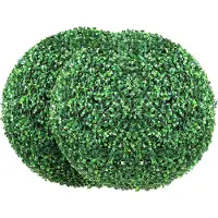 Vevor Buis Topiaire Artificiel 406 mm Boule de Buis Artificiel Extérieur 2 Fausses Plantes PE 10 Feuilles Remplaçables 4 Papillons Décoratifs pour Décoration Intérieur Jardin Terrasse Balcon Entrée