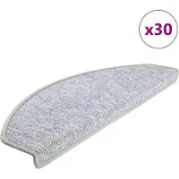 vidaXL Tapis d'escalier 30 pièces 65 x 24 x 4 cm Gris clair Demi-rond Grand