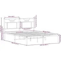 vidaXL Cadre de lit sans matelas Chêne brun 137x190 cm Bois composite