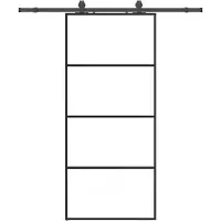 vidaXL Porte coulissante avec ferrure noire 90x205 cm verre ESG