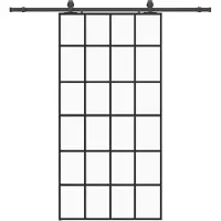 vidaXL Porte coulissante avec ferrure noire 102x205 cm verre ESG