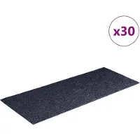 vidaXL Tapis d'escalier autocollants 30 pièces 60 x 25 cm Gris Bleu Rectangulaire