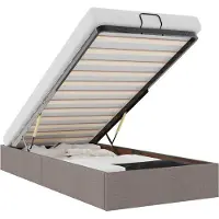 vidaXL Lit ottoman sans matelas Taupe 100x200 cm Tissu