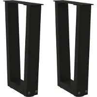 vidaXL Pieds de table basse en V 2 pièces noir 28x(42-43,3) cm acier