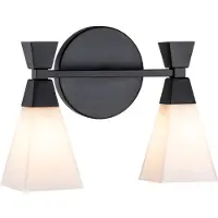 ELSTEAD Applique de salle de bain Bowtie, noir mat, 2xG9x3W, métal, dimensions : 24,8 x 33,7 x 10,2 cm, IP44, Elstead