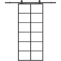 vidaXL Porte coulissante avec ferrure noire 90x205 cm verre ESG