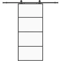 vidaXL Porte coulissante avec ferrure noire 90x205 cm verre ESG