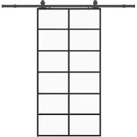 vidaXL Porte coulissante avec ferrure noire 102x205 cm verre ESG