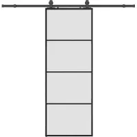 vidaXL Porte coulissante avec ferrure noire 76x205 cm verre ESG