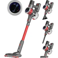 Auronic Stick hoover - Sans fil - Aspirateur autoportant - Sans sac - 350W - Aspirateur - Gris/Rouge