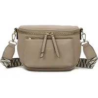 Gallantry Sac à bandoulière pour femme - Sac à foin - Telefoontas - Taupe - Tendance et fonctionnel au quotidien