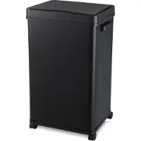Moa Poubelle avec capteur - 68 litres - Poubelle - Acier inoxydable et ABS durable - Antidérapant - Couvercle silencieux - Mode de fermeture différée - Noir - SB03B