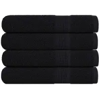 vidaXL Serviettes de sauna 4 pcs noir 80x200 cm 360 g/m² 100% coton