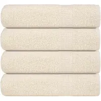 vidaXL Serviettes de bain 4 pcs crème 100x150 cm 360 g/m² 100% coton