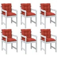 vidaXL Coussins de chaise basse 6 pcs. Melange Rouge 100x50x7 cm Tissu