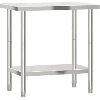 vidaXL Table de travail de cuisine 82,5x55x85 cm acier inoxydable