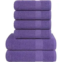 vidaXL Ensemble de serviettes 6 pcs violet 360 g/m² 100% coton