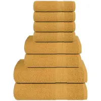 vidaXL Ensemble de serviettes 8 pcs doré 360 g/m² 100% coton