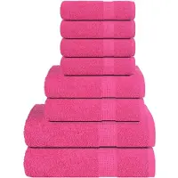 vidaXL Ensemble de serviettes 8 pcs rose 360 g/m² 100% coton