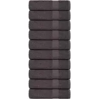 vidaXL Essuie-mains 10 pcs anthracite 50x100 cm 360 g/m² 100% coton