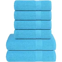 vidaXL Ensemble de serviettes 6 pcs turquoise 360 g/m² 100% coton
