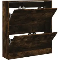 vidaXL Armoire à chaussures chêne fumé 80x21x87,5 cm bois ingénierie