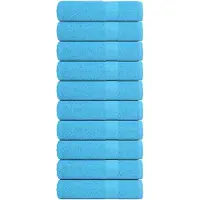 vidaXL Essuie-mains 10 pcs turquoise 50x100 cm 360 g/m² 100% coton