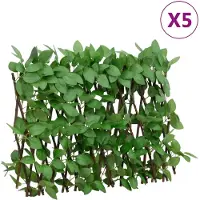 vidaXL Treillis avec lierre artificiel 5 pcs. Extensible 180x30 cm