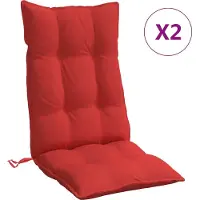 vidaXL Coussins de chaise à dossier haut lot de 2 rouge tissu oxford