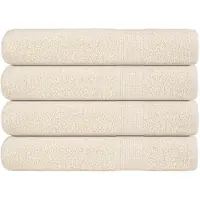 vidaXL Serviettes 4 pcs crème 100x200 cm 360 g/m² 100% coton