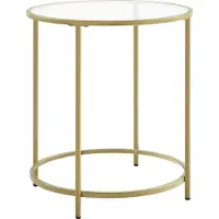 Leobert Table D'appoint - - Doré/Transparent - 50 X 55 Cm
