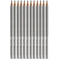 Faber-Castell Crayon Grip 2001 , HB, 12 p., argent