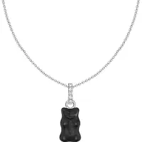 Thomas Sabo Kette mit schwarzem Goldbären-Anhänger und Steinen