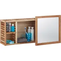 Relaxdays Étagère avec miroir (80 x 17 x 30 cm)