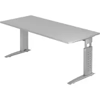 Hjh OFFICE PRO US19 höhenverstellbarer Schreibtisch grau rechteckig