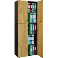 VCM Armoire de bureau Livres Dossiers Meuble de bureau Armoire Lona 5 compartiments portes battantes Armoire de bureau Livres Dossiers Meuble de bureau Armoire Lona 5 compartiments portes battantes