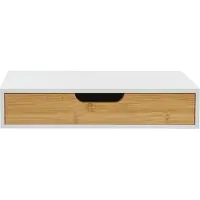 En.casa Etagère murale avec tiroir Bokn bamboo 40x24x8 cm blanc [en.casa]