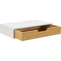 En.casa Etagère murale avec tiroir Bokn bamboo 40x24x8 cm blanc [en.casa]