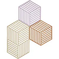 Zone Denmark Dessous Plat / Verre Zone Denmark Hexagon Lupine / Warm Sand / Light Terracotta 16 cm (3-Pièces)