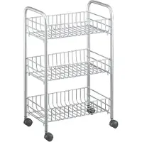 Metaltex Keuken/Badkamer Opbergtrolley Lugano 41x23x63 cm Wieltjes