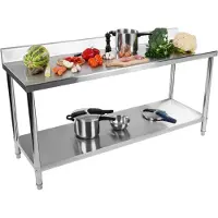 Royal Catering Table de travail inox - ECO - 180 x 60 cm - 400 kg - Dosseret - RCAT-180/60-S