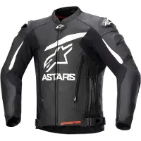 Alpinestars Veste En Cuir GP Plus V4 Black White, Taille: 54