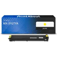 PrintAbout Toner compatible pour Sharp MX-31GTYA - Jaune