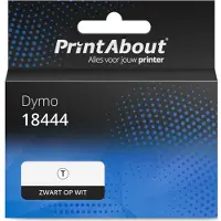PrintAbout Ruban compatible pour Dymo 18444 (S0718600) - (12 mm) - Noir sur blanc